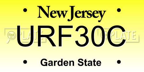 URF30C New Jersey License Plate