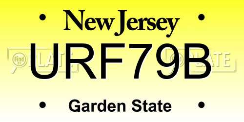 URF79B New Jersey License Plate