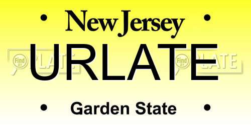 URLATE New Jersey License Plate