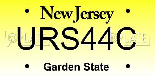 URS44C New Jersey License Plate