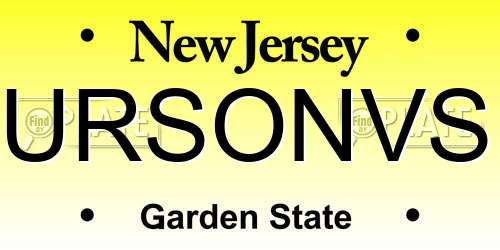 URSONVS New Jersey License Plate