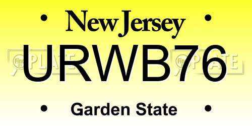 URWB76 New Jersey License Plate