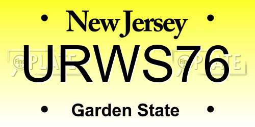 URWS76 New Jersey License Plate