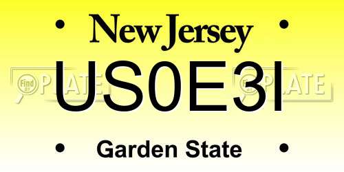 US0E3I New Jersey License Plate