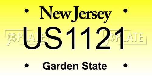 US1121 New Jersey License Plate
