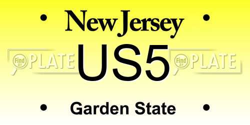 US5 New Jersey License Plate