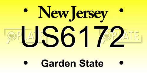 US6172 New Jersey License Plate
