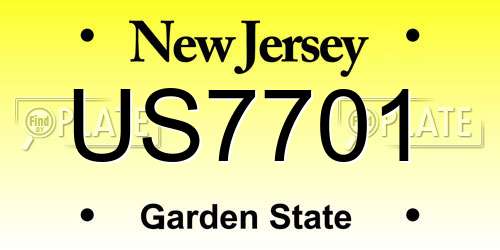 US7701 New Jersey License Plate