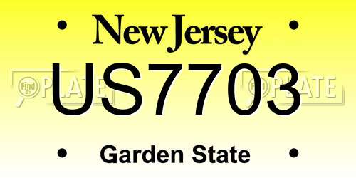 US7703 New Jersey License Plate