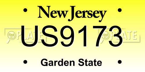 US9173 New Jersey License Plate