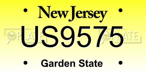 US9575 New Jersey License Plate