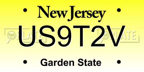 US9T2V New Jersey License Plate