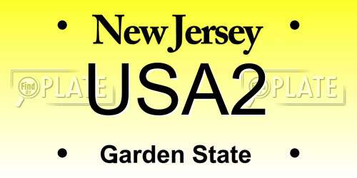 USA2 New Jersey License Plate