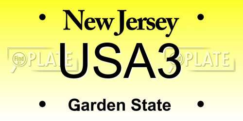 USA3 New Jersey License Plate