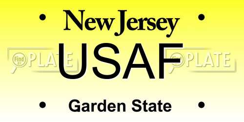 USAF New Jersey License Plate