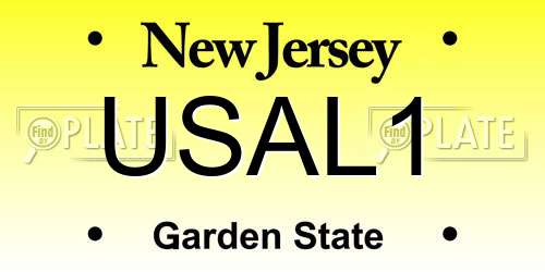 USAL1 New Jersey License Plate
