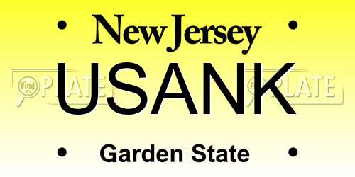 USANK New Jersey License Plate