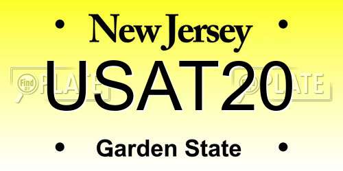 USAT20 New Jersey License Plate