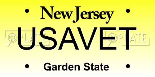 USAVET New Jersey License Plate