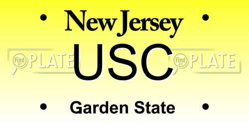 USC New Jersey License Plate