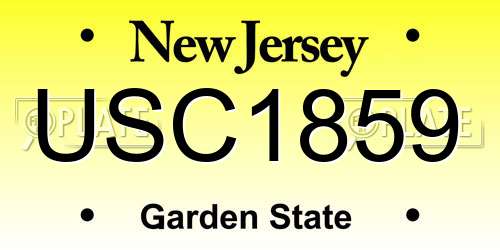 USC1859 New Jersey License Plate