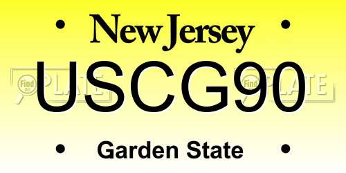 USCG90 New Jersey License Plate