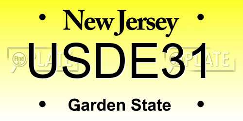 USDE31 New Jersey License Plate