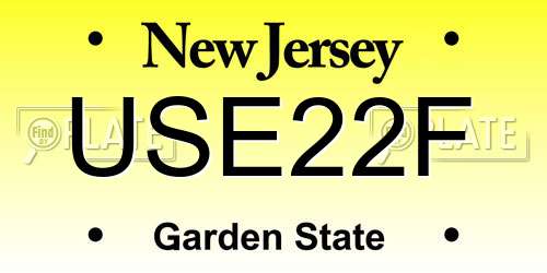 USE22F New Jersey License Plate