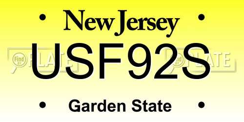 USF92S New Jersey License Plate