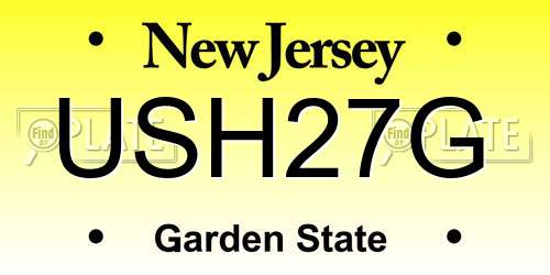 USH27G New Jersey License Plate