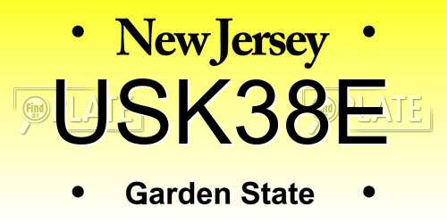 USK38E New Jersey License Plate