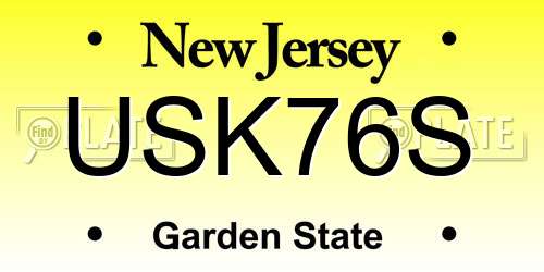 USK76S New Jersey License Plate