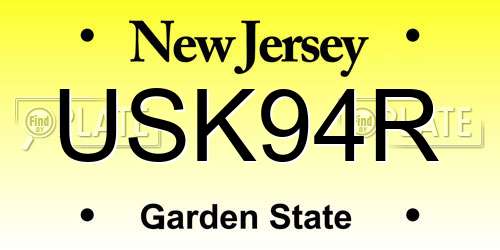 USK94R New Jersey License Plate