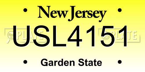 USL4151 New Jersey License Plate