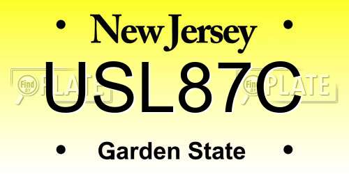 USL87C New Jersey License Plate
