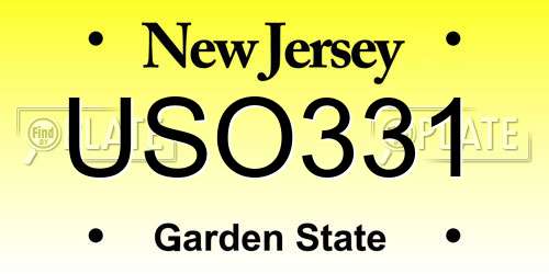 USO331 New Jersey License Plate