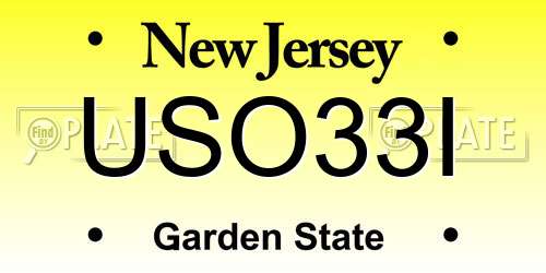 USO33I New Jersey License Plate