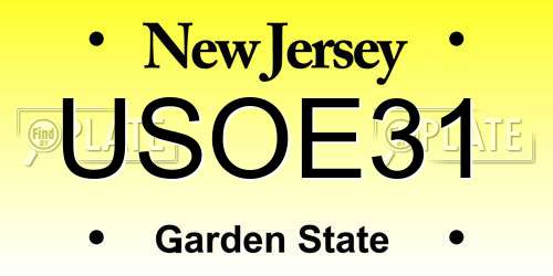 USOE31 New Jersey License Plate