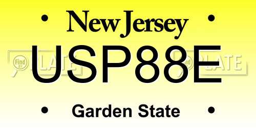 USP88E New Jersey License Plate