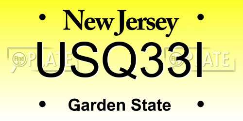 USQ33I New Jersey License Plate
