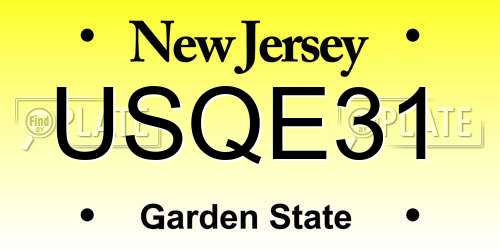 USQE31 New Jersey License Plate