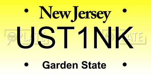 UST1NK New Jersey License Plate