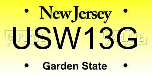 USW13G New Jersey License Plate