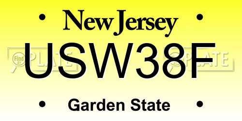 USW38F New Jersey License Plate