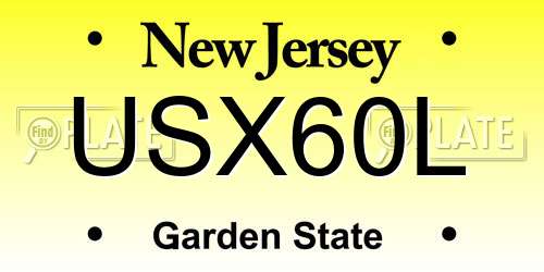 USX60L New Jersey License Plate