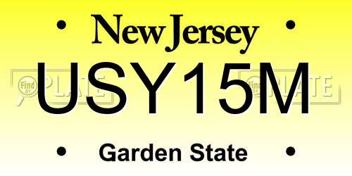 USY15M New Jersey License Plate