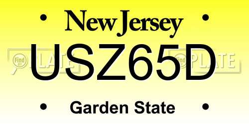 USZ65D New Jersey License Plate