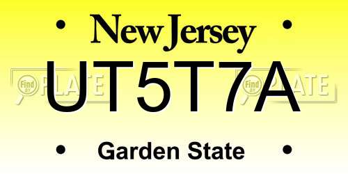 UT5T7A New Jersey License Plate