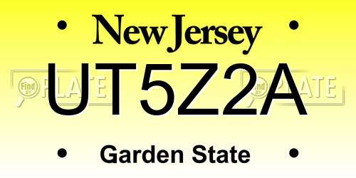 UT5Z2A New Jersey License Plate