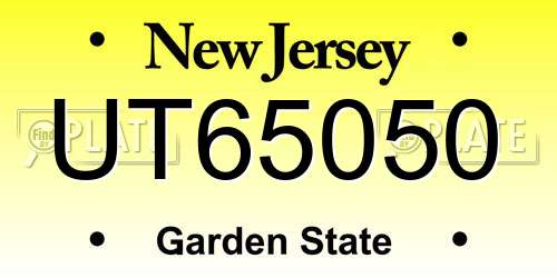 UT65050 New Jersey License Plate